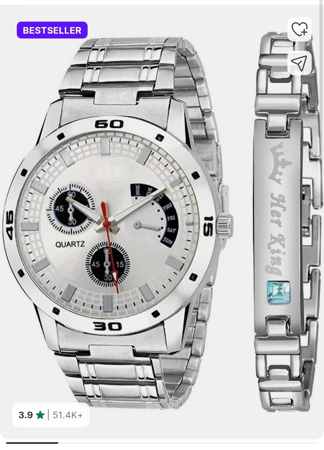 silver chain watch
